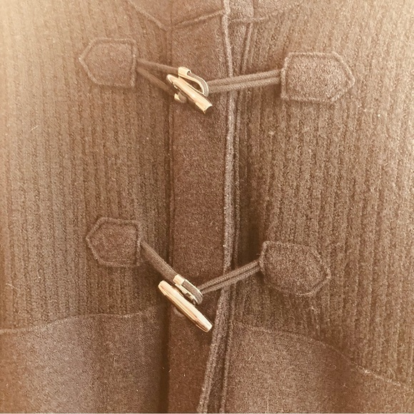 SAINT JAMES Sz 12 Wool Zipper & Button Closure with Hood Ribbed Top Cardigan - Picture 2 of 13